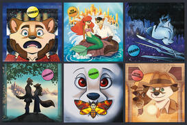 Furry Migration 2026 (GOH): - Be Kind Rewind! Badge artwork.